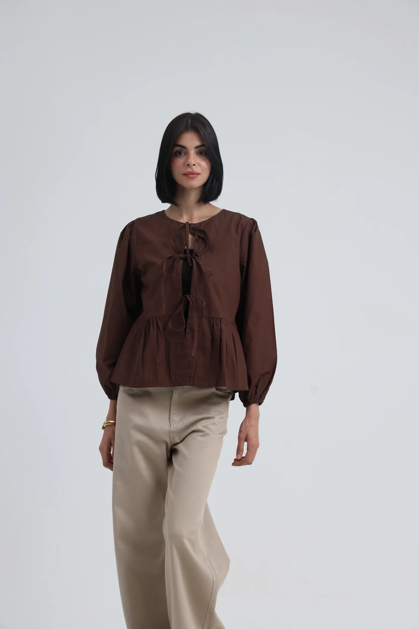 Gabardine Panda Shirt – Open Front